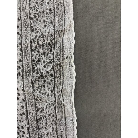 Vintage Sheer Black & White Polka Dot Square Scarf Lightweight Fabric Headwear - Picture 3 of 4